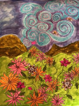 painting: Eyes and Lips Landscape