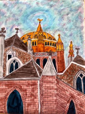 painting: Golden Bird over Vienna