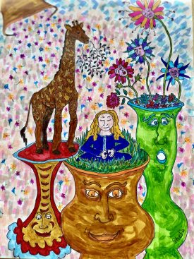 painting: Meditation with Giraffe