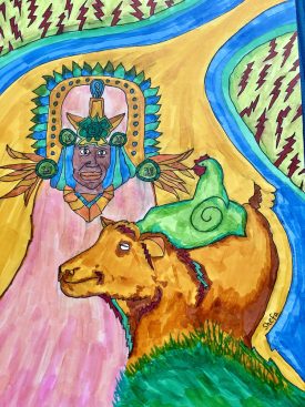 painting: Mexican God at Stage Stop