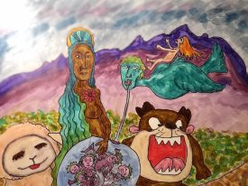 painting: The Trinity of my Personality (with an Unknown Guest)