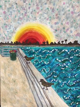 painting: Sunrise at Crystal Pier