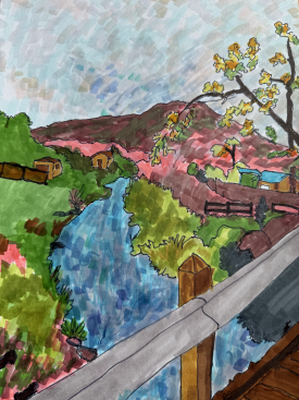Painting: On the Mooney Bridge